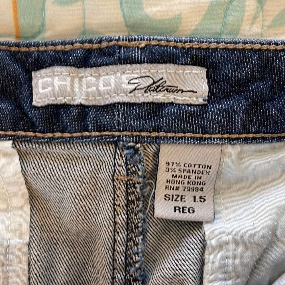 Chicos platinum boot cut jeans size 1.5 (10)